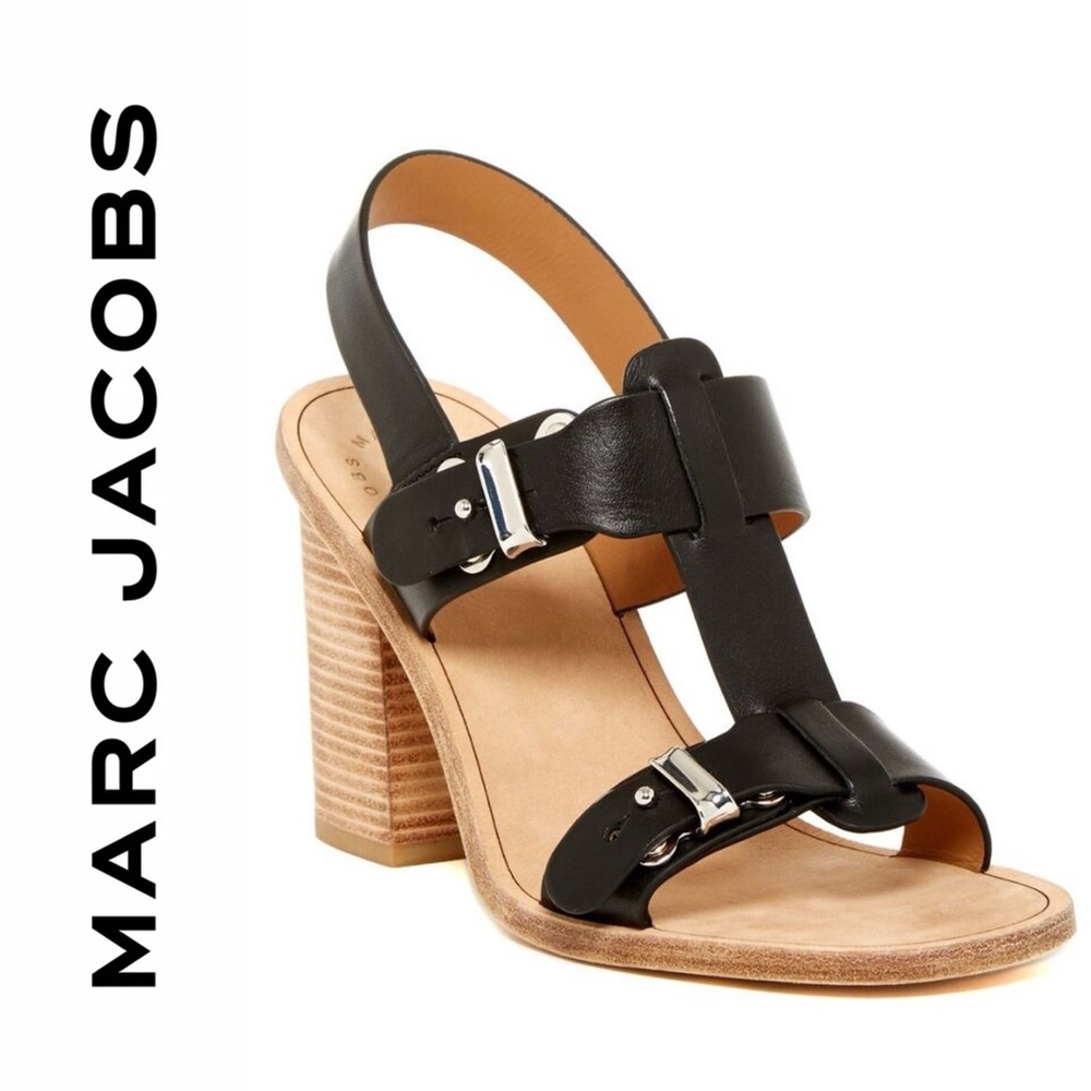 { Marc Jacobs } : Leather Chunky Heel Sandals